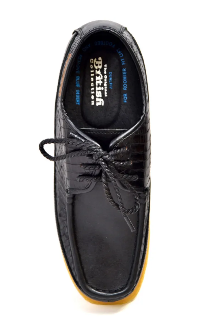 Crown 2 Snake & Leather Lace-Up Shoe by The British Collection