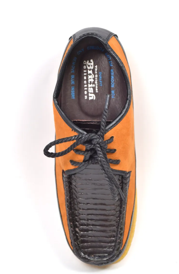 Crown 2 Snake & Leather Lace-Up Shoe by The British Collection