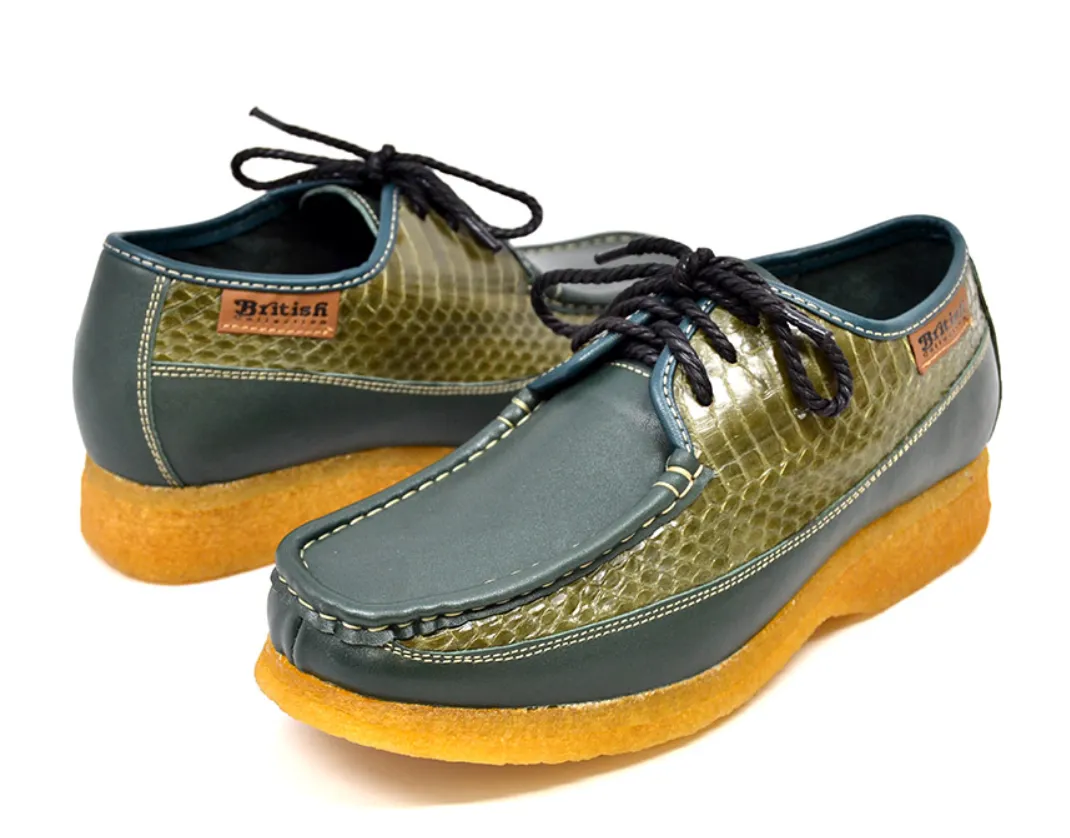 Crown 2 Snake & Leather Lace-Up Shoe by The British Collection