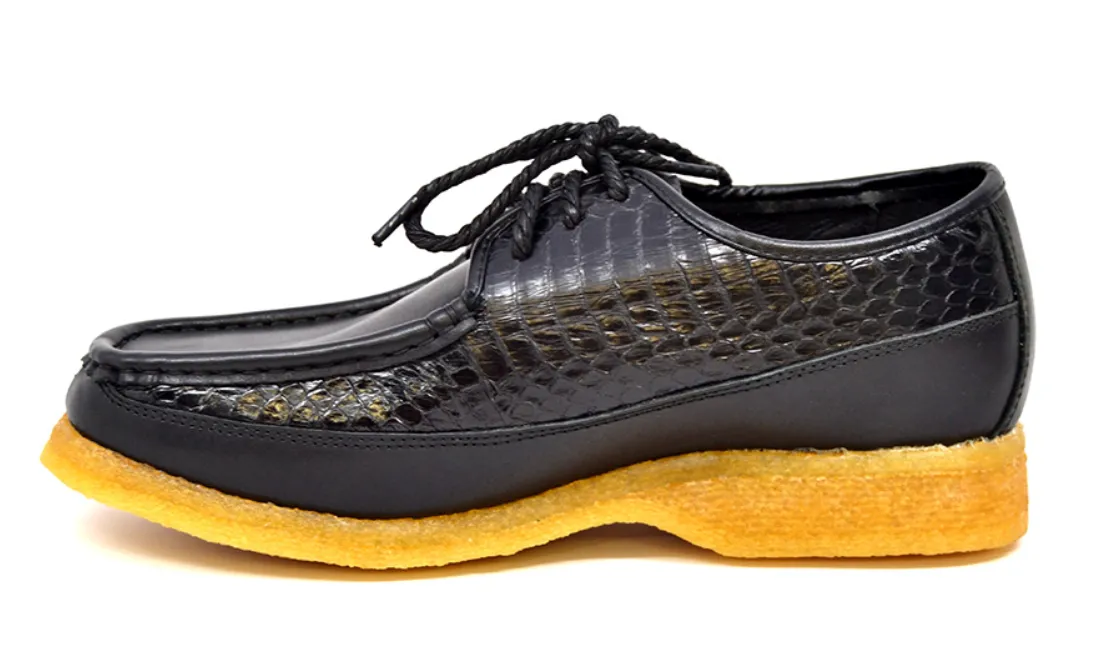 Crown 2 Snake & Leather Lace-Up Shoe by The British Collection