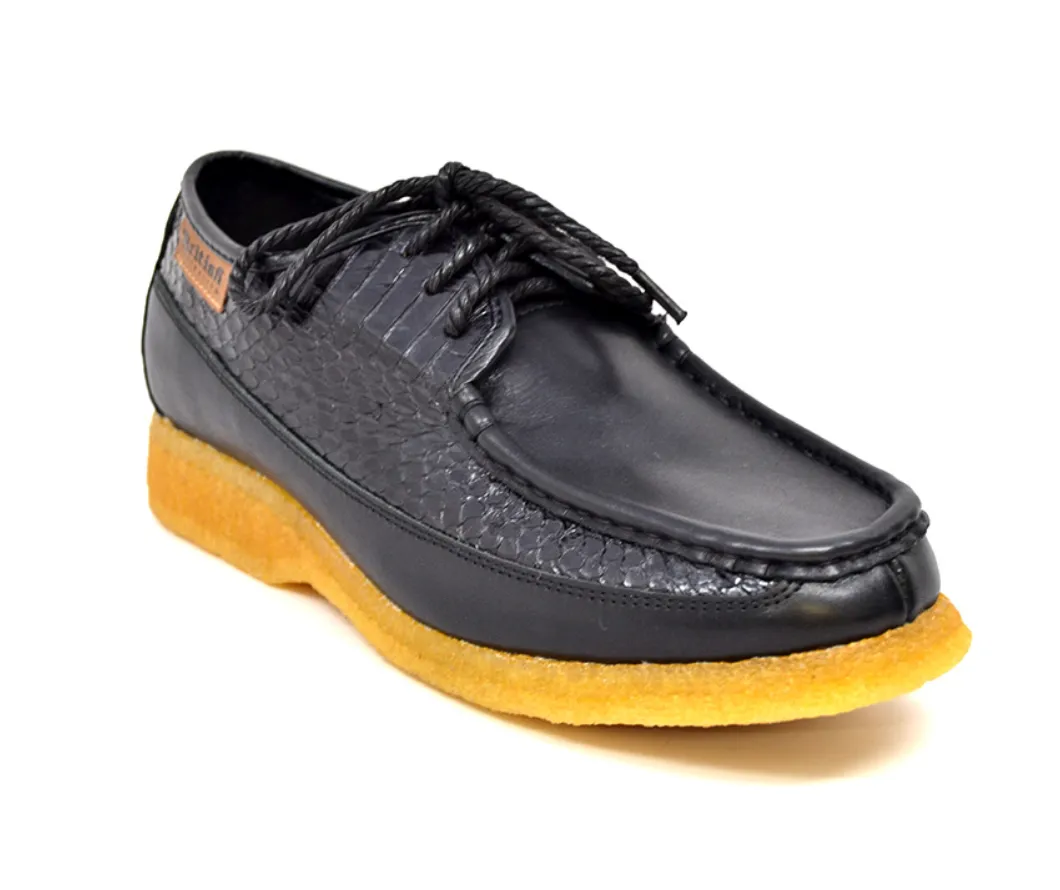 Crown 2 Snake & Leather Lace-Up Shoe by The British Collection
