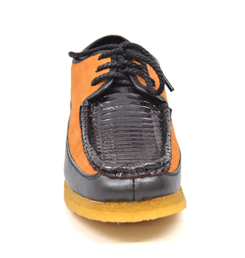 Crown 2 Snake & Leather Lace-Up Shoe by The British Collection