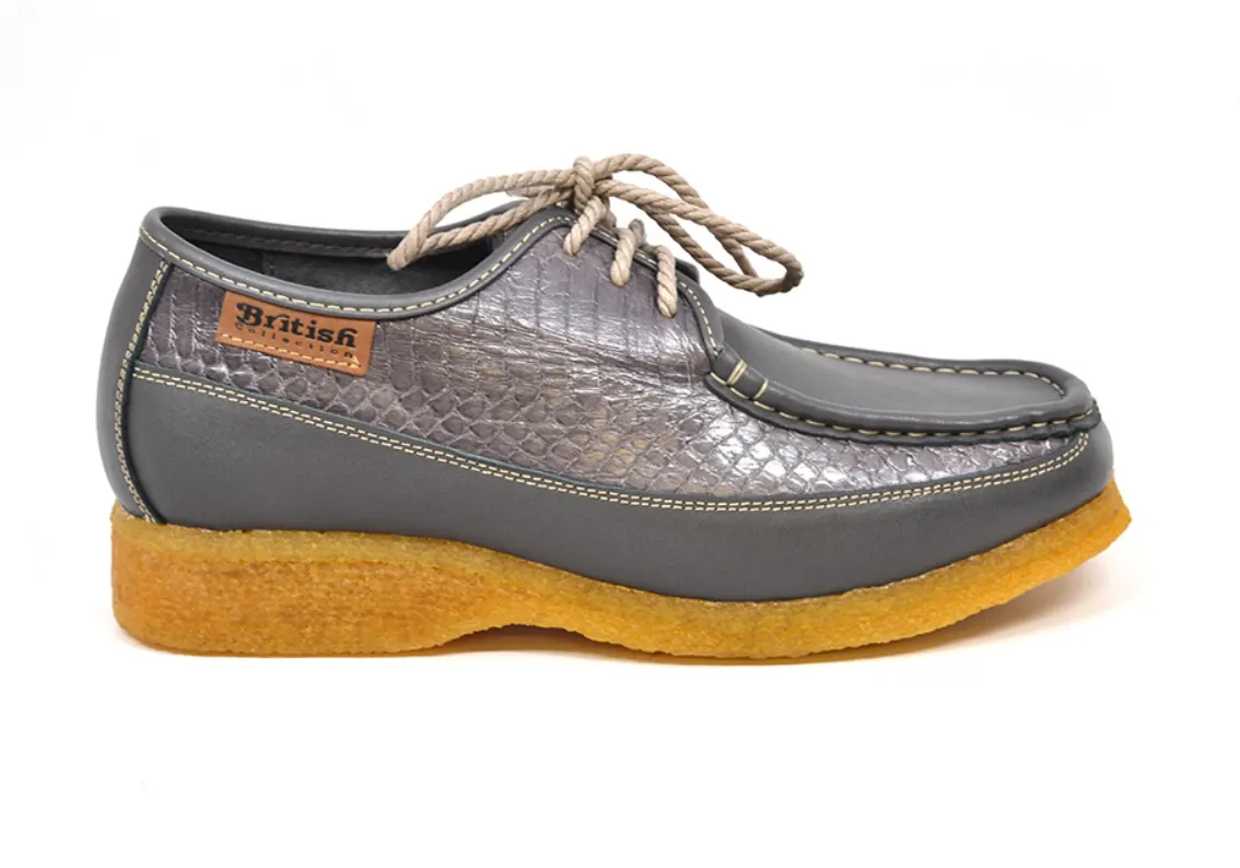 Crown 2 Snake & Leather Lace-Up Shoe by The British Collection