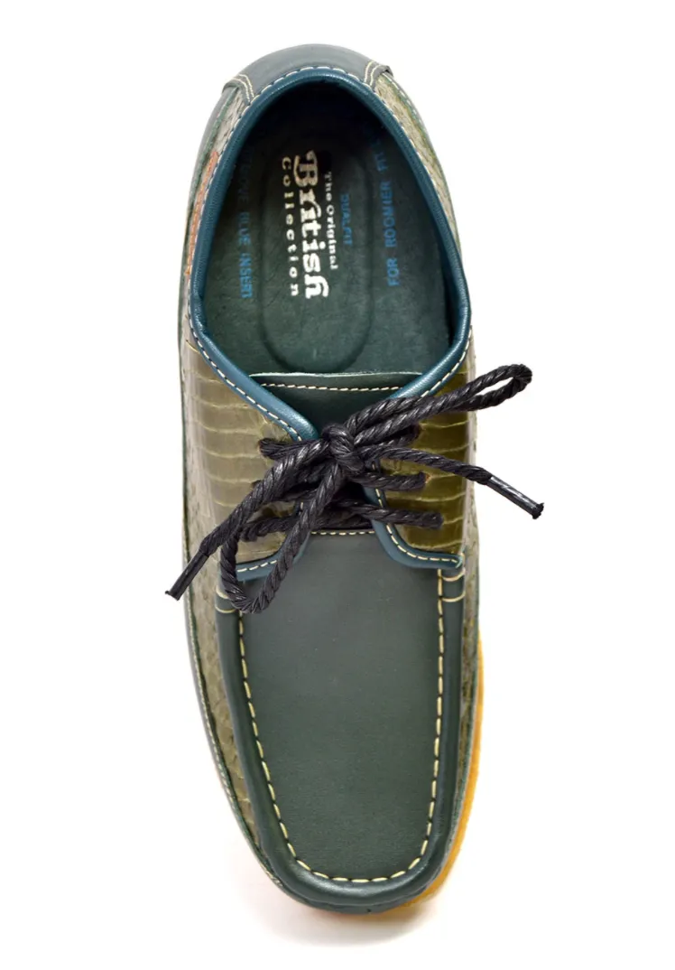 Crown 2 Snake & Leather Lace-Up Shoe by The British Collection