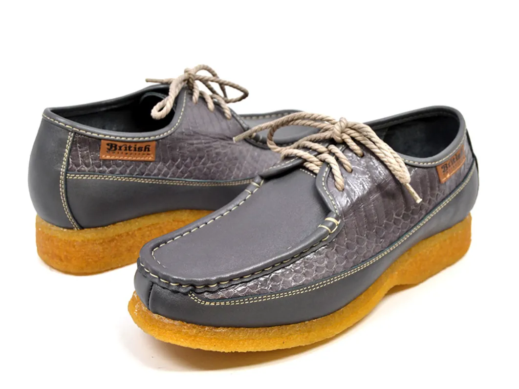Crown 2 Snake & Leather Lace-Up Shoe by The British Collection