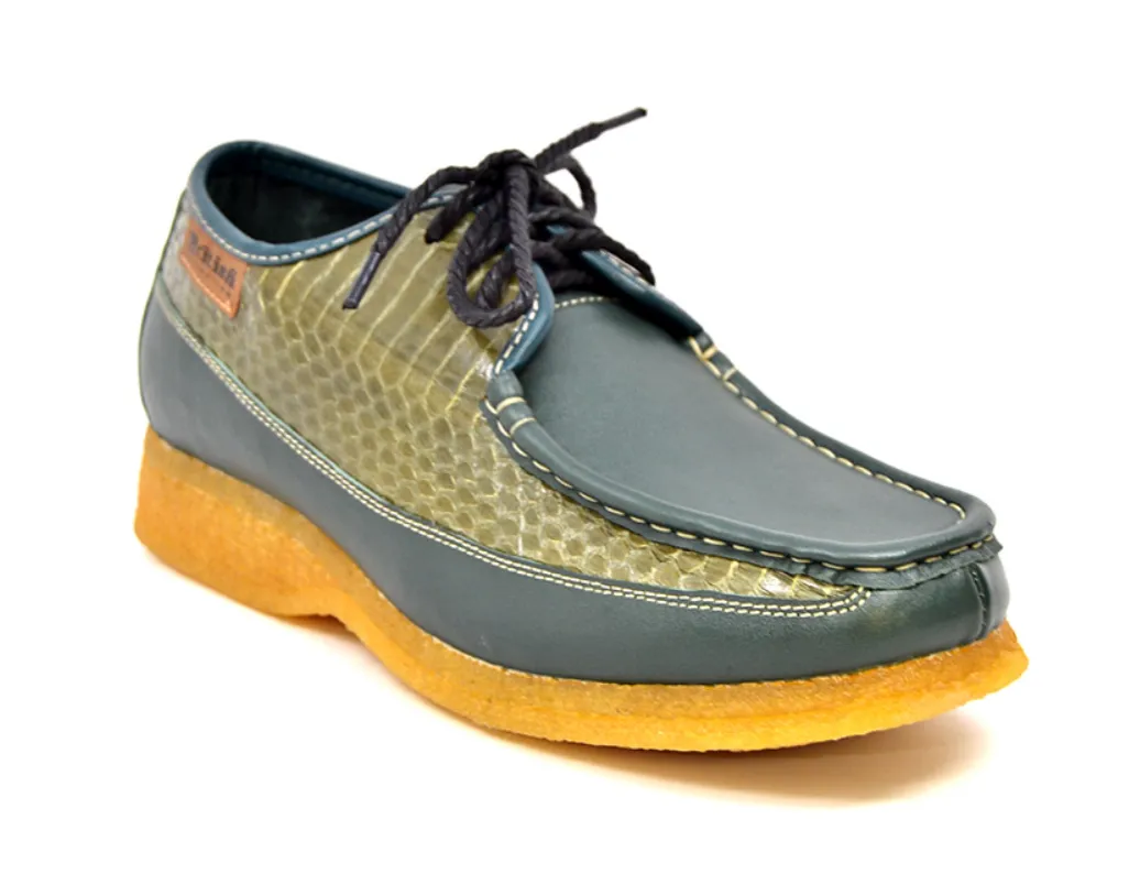 Crown 2 Snake & Leather Lace-Up Shoe by The British Collection