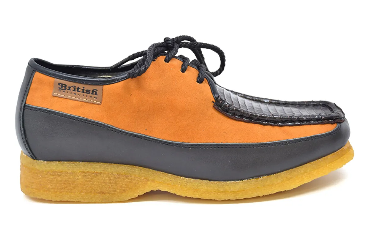 Crown 2 Snake & Leather Lace-Up Shoe by The British Collection