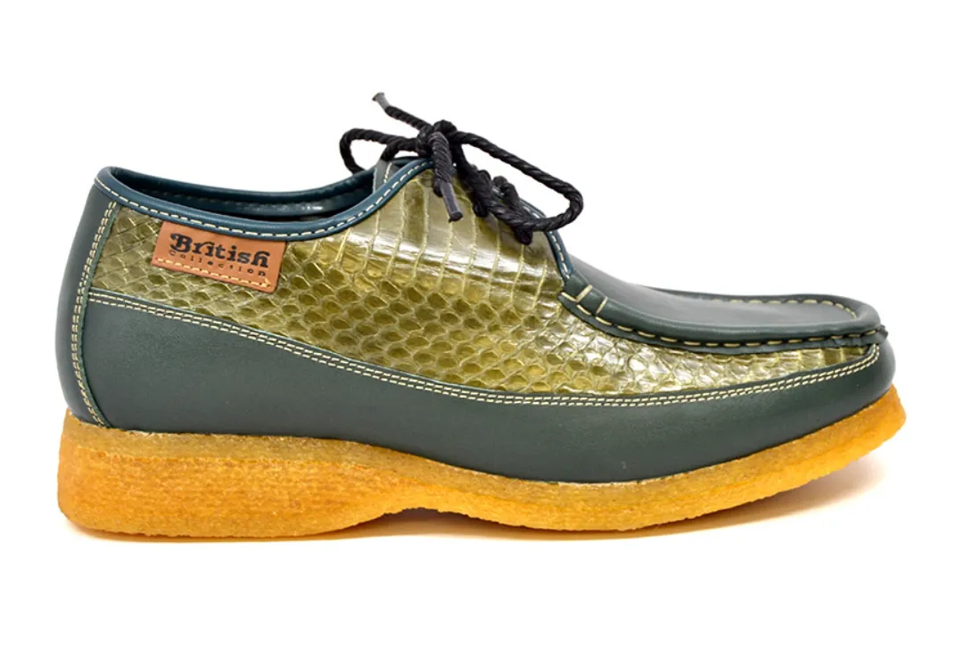 Crown 2 Snake & Leather Lace-Up Shoe by The British Collection