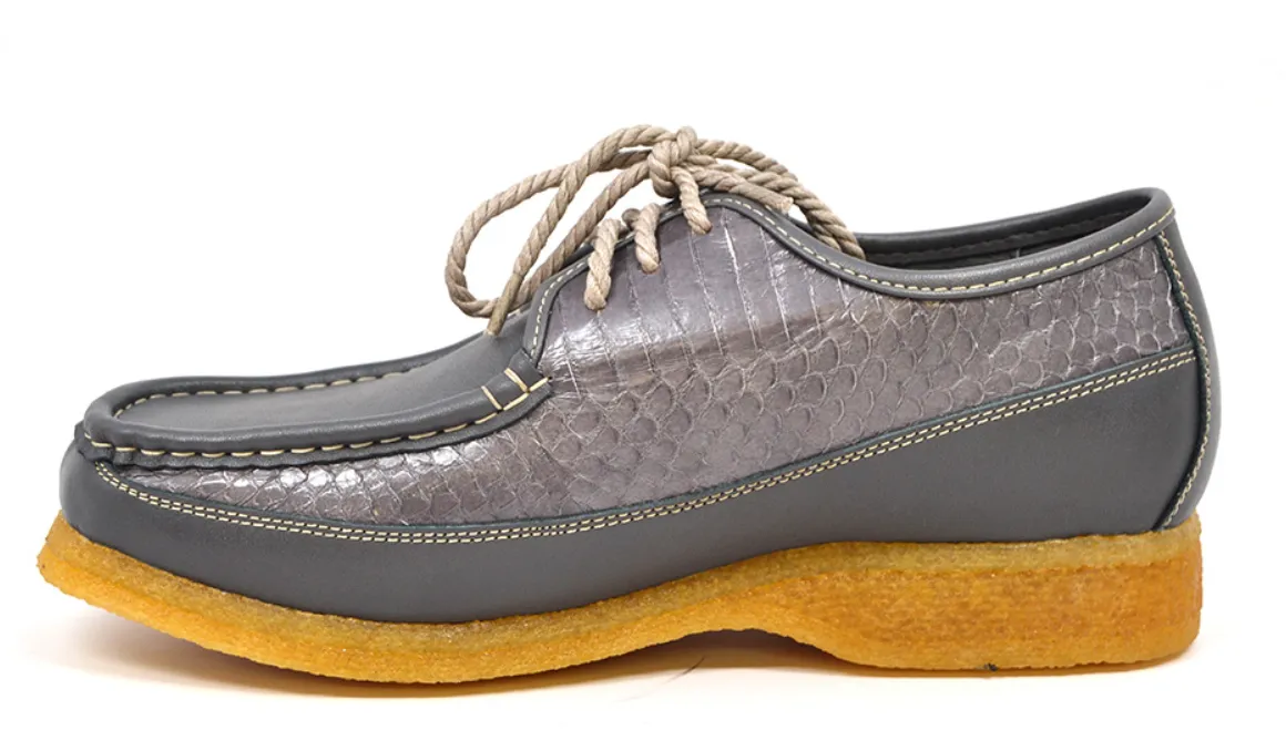 Crown 2 Snake & Leather Lace-Up Shoe by The British Collection
