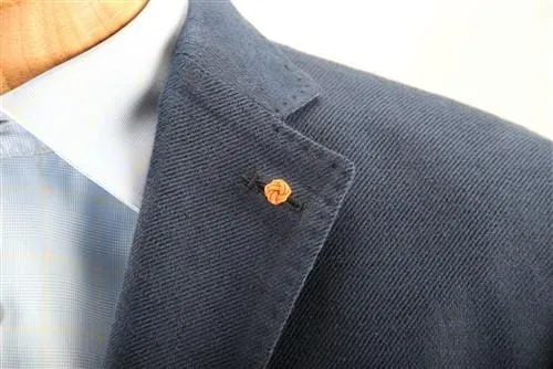 Crown Lapel Pin - Dickie Blue with Tiqui Orange