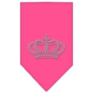 Crown Rhinestone Bandana Bright Pink Small