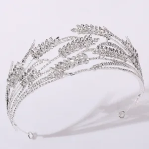 Crystal wheat ear bridal crown headband wedding rhinestone popular headdress luxury wedding hair accessories