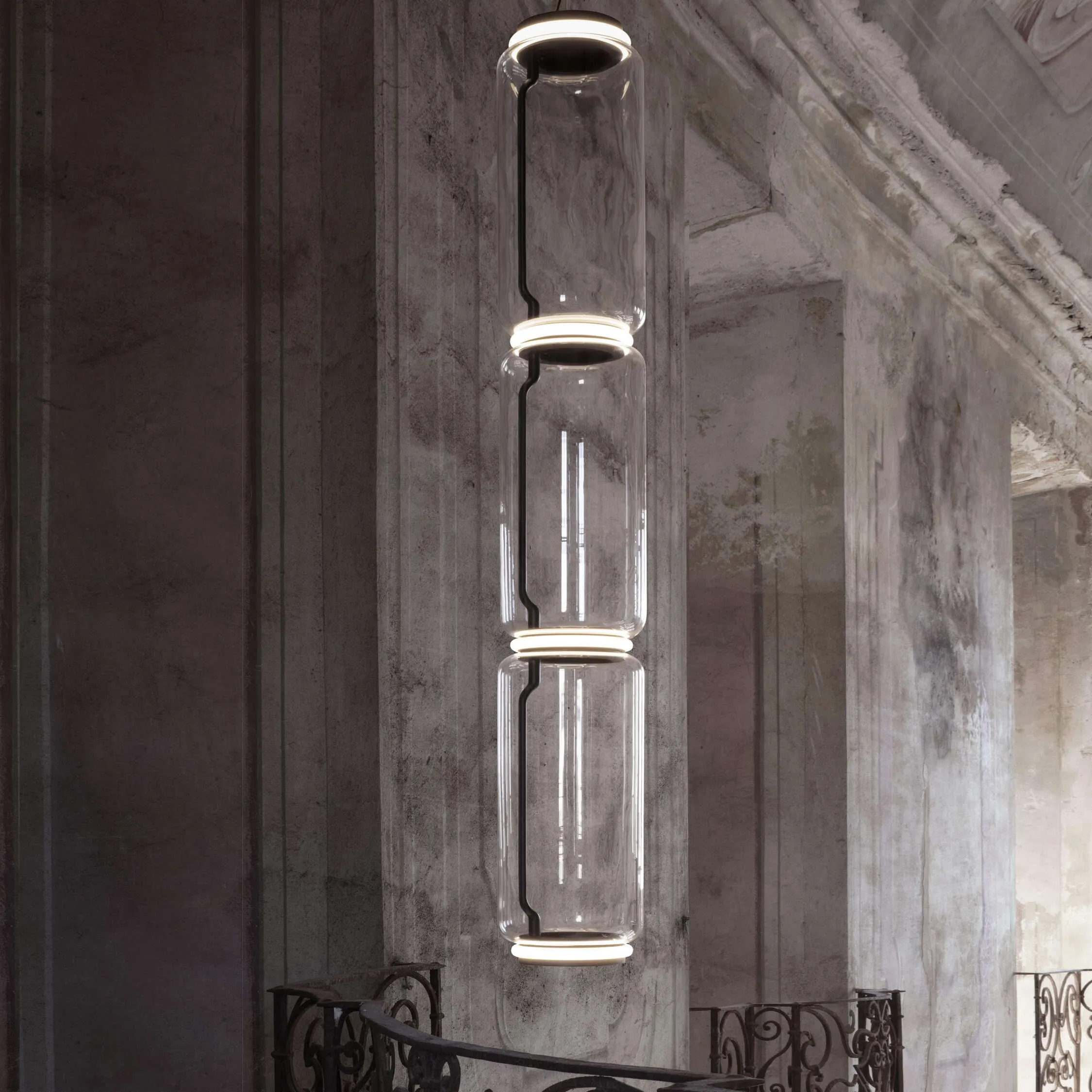 Cylindrical Glass Pendant Light