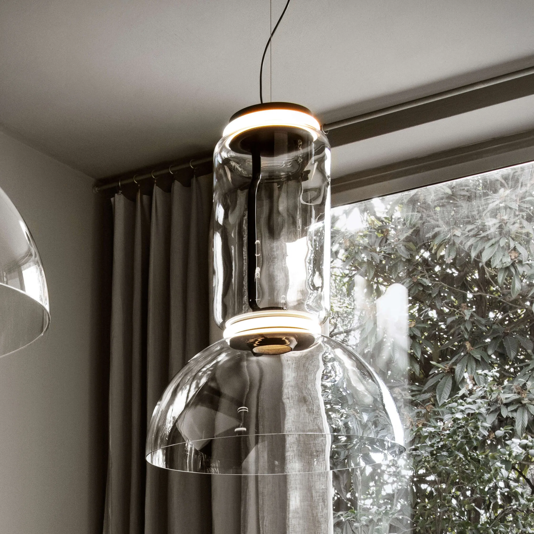 Cylindrical Glass Pendant Light