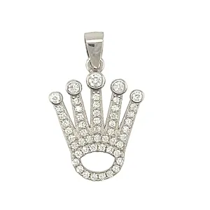 D189 Crown CZ Pave Pendant