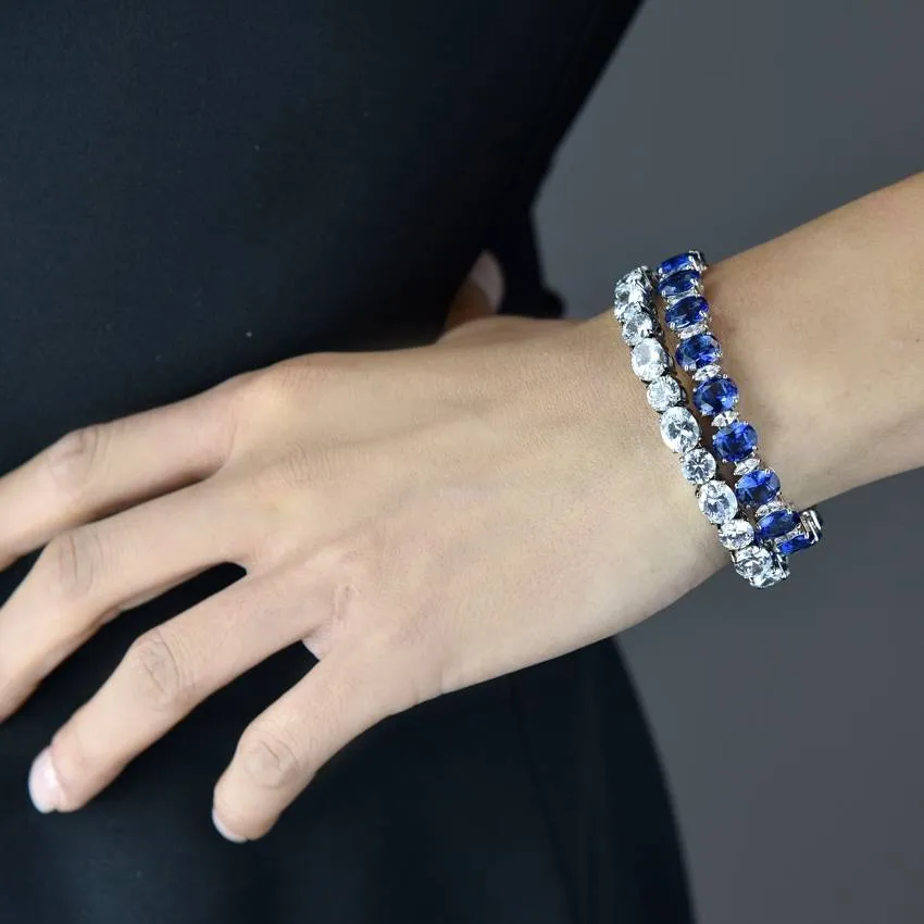 Dazzling Crystal Metal Band Bracelet
