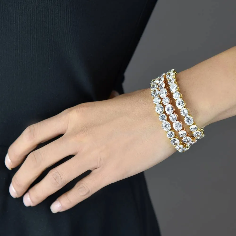Dazzling Crystal Metal Band Bracelet