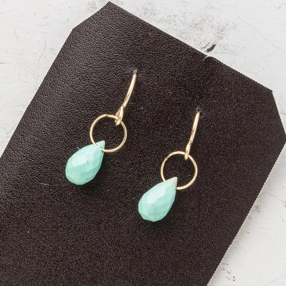 December Petite Briolette Drop Earrings: Turquoise
