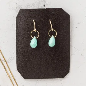 December Petite Briolette Drop Earrings: Turquoise