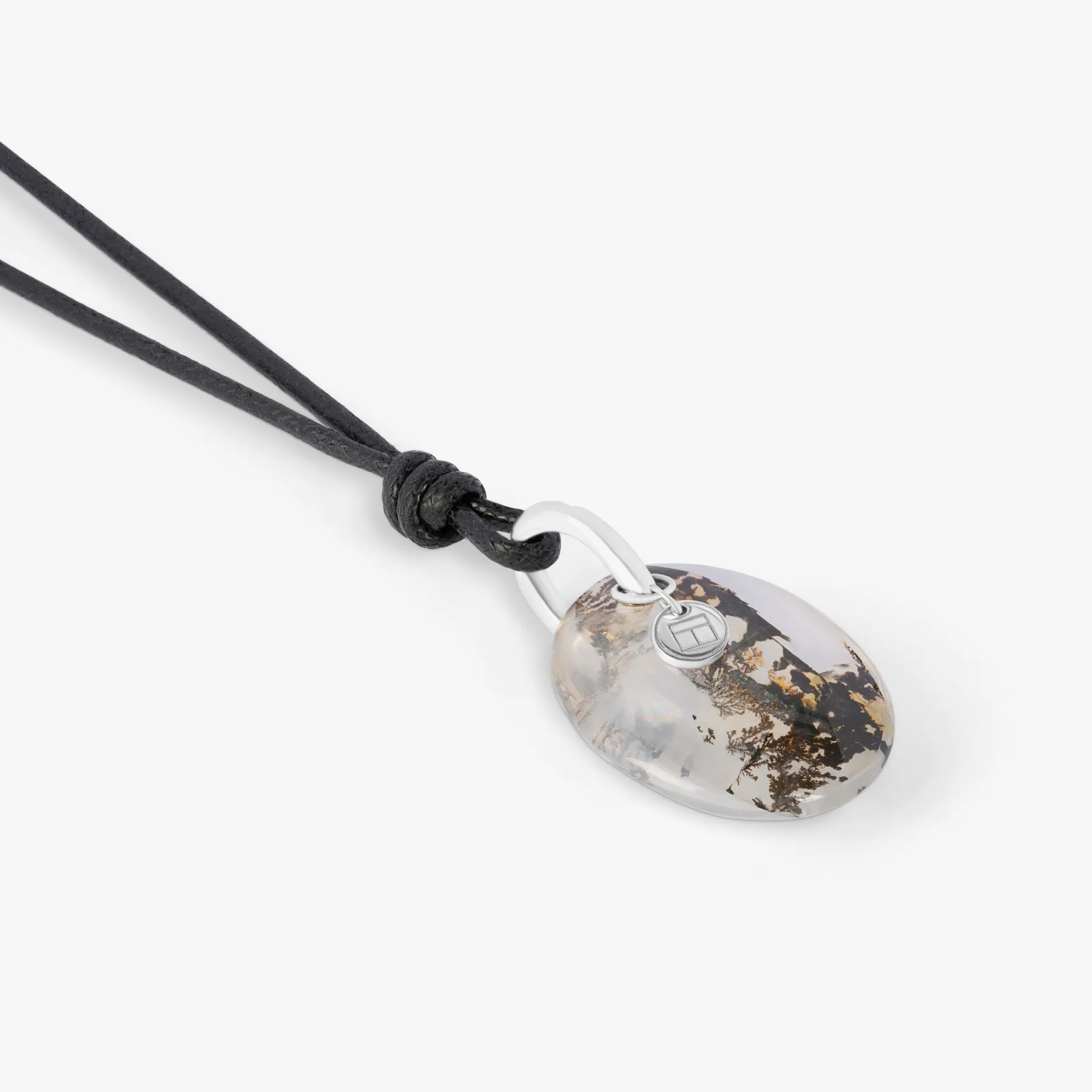 Dendritic Quartz Necklace In 18k White Gold