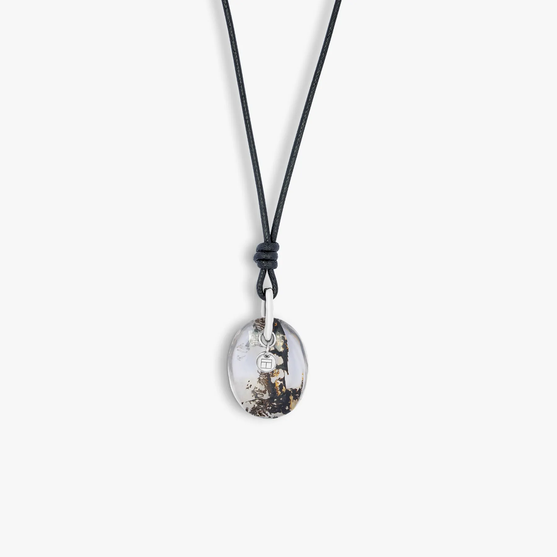 Dendritic Quartz Necklace In 18k White Gold