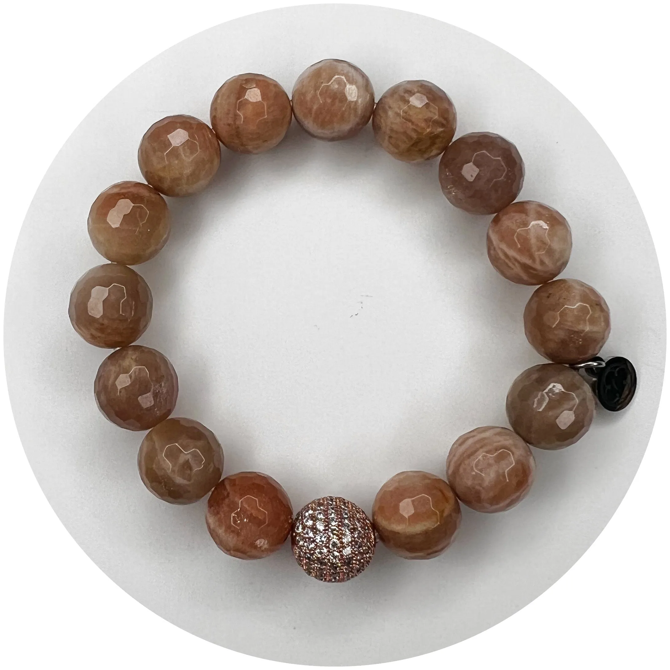 Desert Moonstone with Micro Pavé Rose Gold Accent