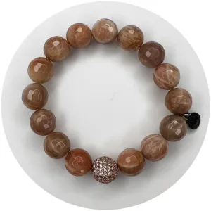 Desert Moonstone with Micro Pavé Rose Gold Accent