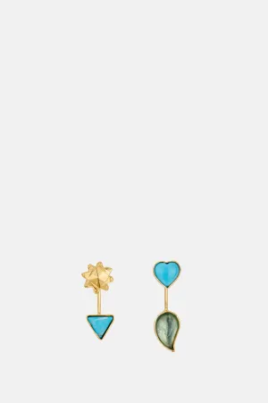 Detachable Drop Turquoise Earrings
