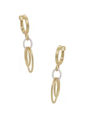 Diamond Brushed Dangle Earrings