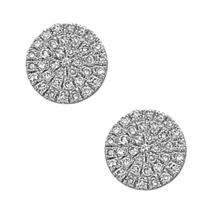Diamond Pave Medium Disc Stud Earrings