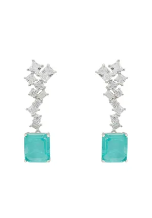 Diana Paraiba Tourmaline Drop Earrings Silver