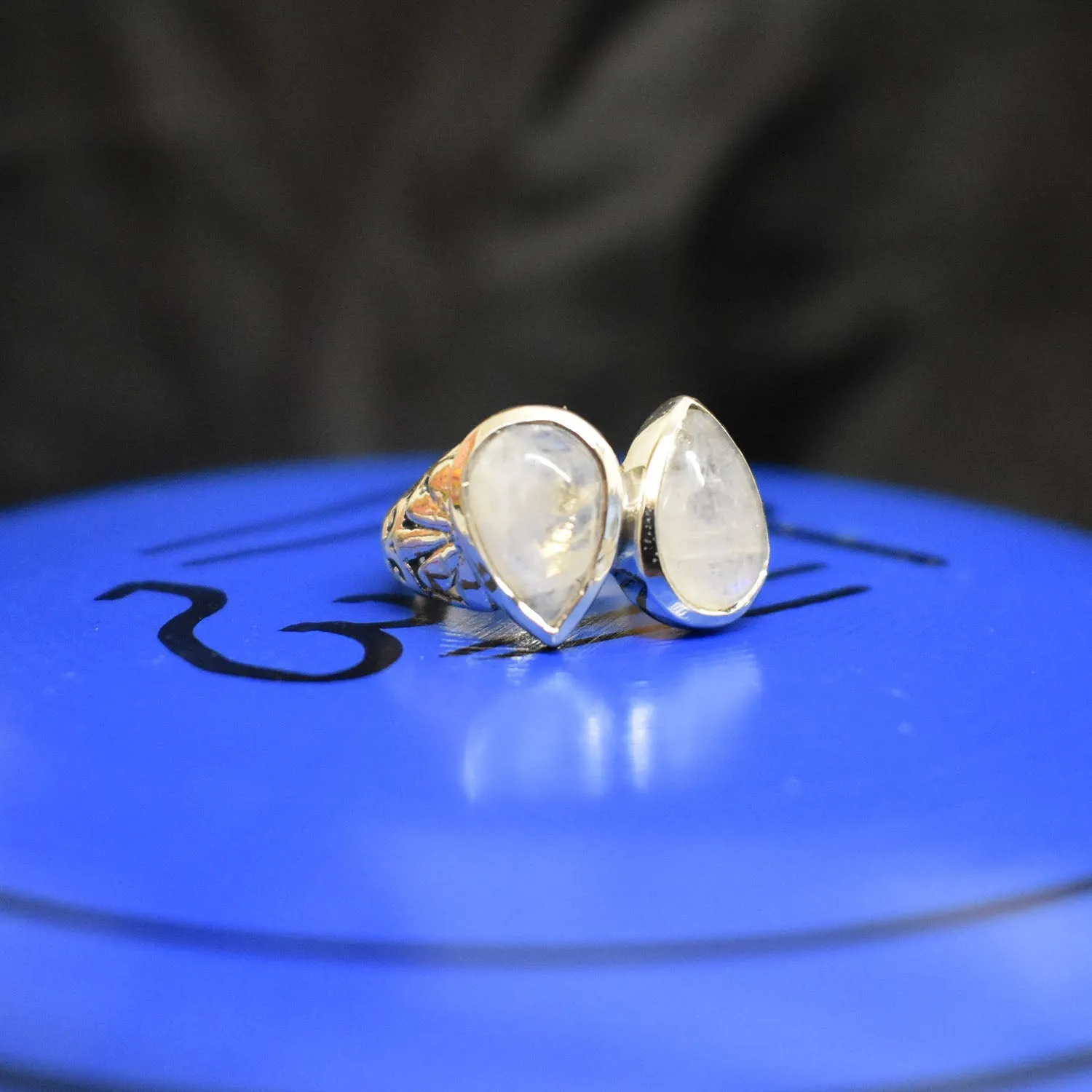 Double Tear Drop Ring (925) Sterling Silver