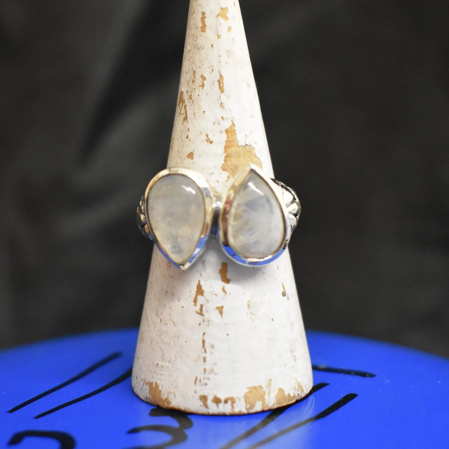 Double Tear Drop Ring (925) Sterling Silver