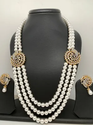 Dual Side Pendent Rani Haar with Shell Pearl Necklace