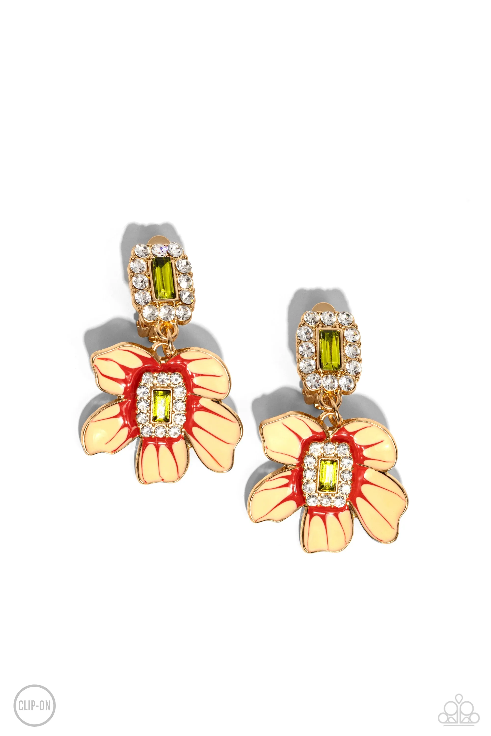 Earrings Colorful Clippings - Green Clip On W4