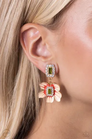 Earrings Colorful Clippings - Green Clip On W4