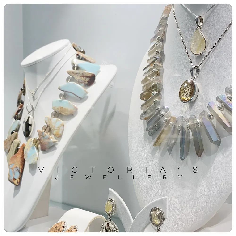 Earth Toned Jasper Slabs and Smoky Quartz Necklace