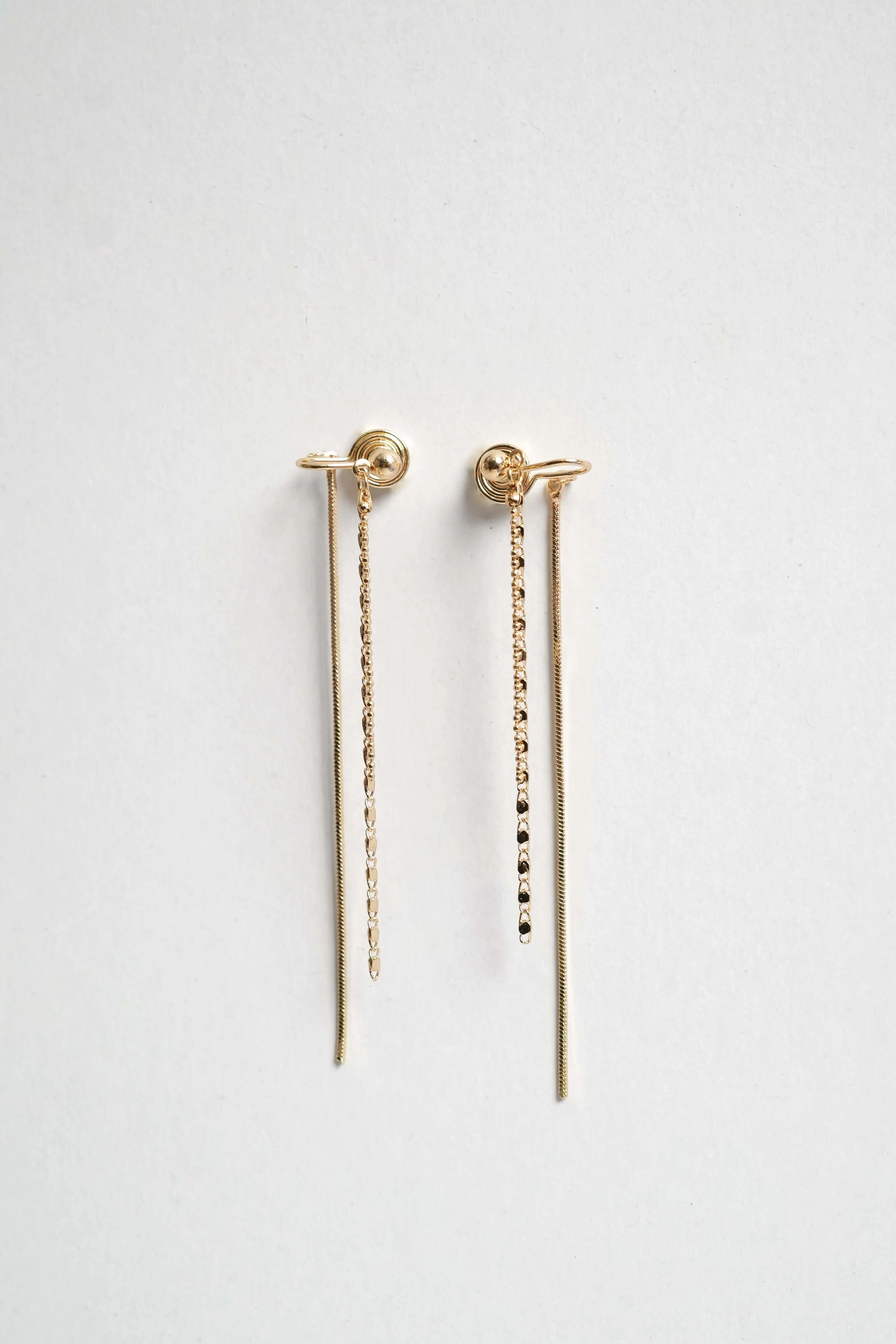 Elegant Gold-Plated Chain Earrings with Gemstone Accent - Ethical and Sustainable