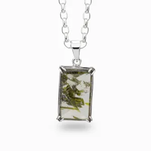 Epidote In Quartz Necklace