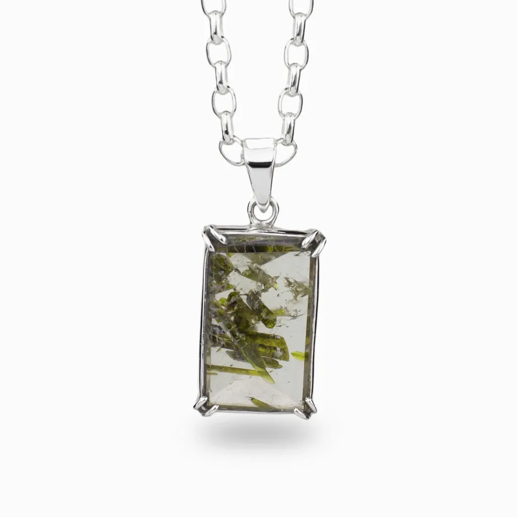 Epidote In Quartz Necklace