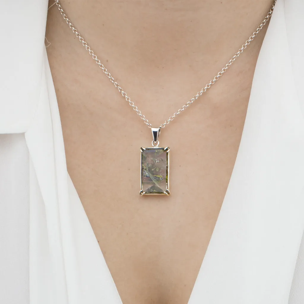 Epidote In Quartz Necklace