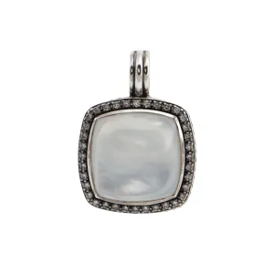 Estate David Yurman Moonstone, Mother of Pearl, and Diamond Sterling Pendant