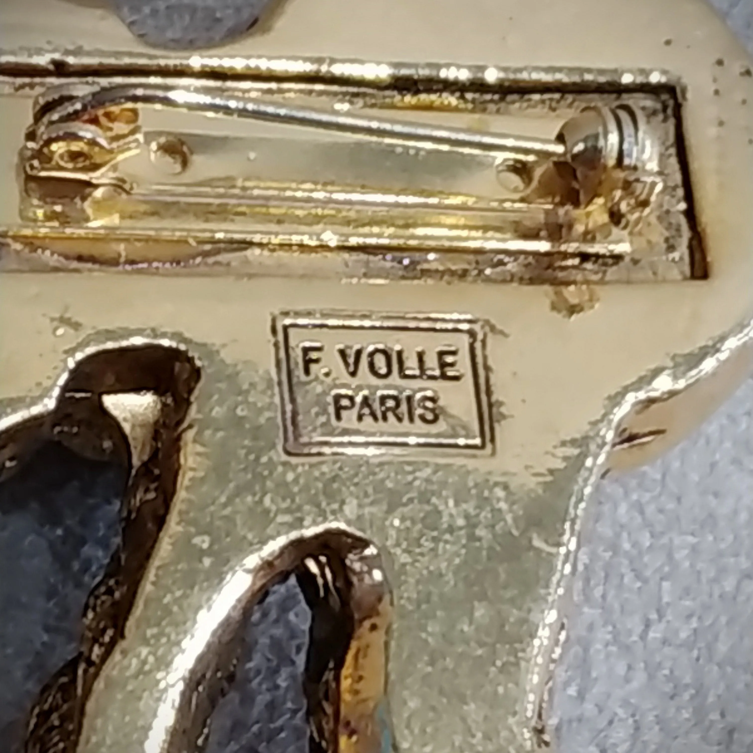 F Volle Paris Statement Vintage Large Rope twist Clip on Earrings