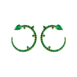 Forward Facing Emerald Constellation Hoop Earrings