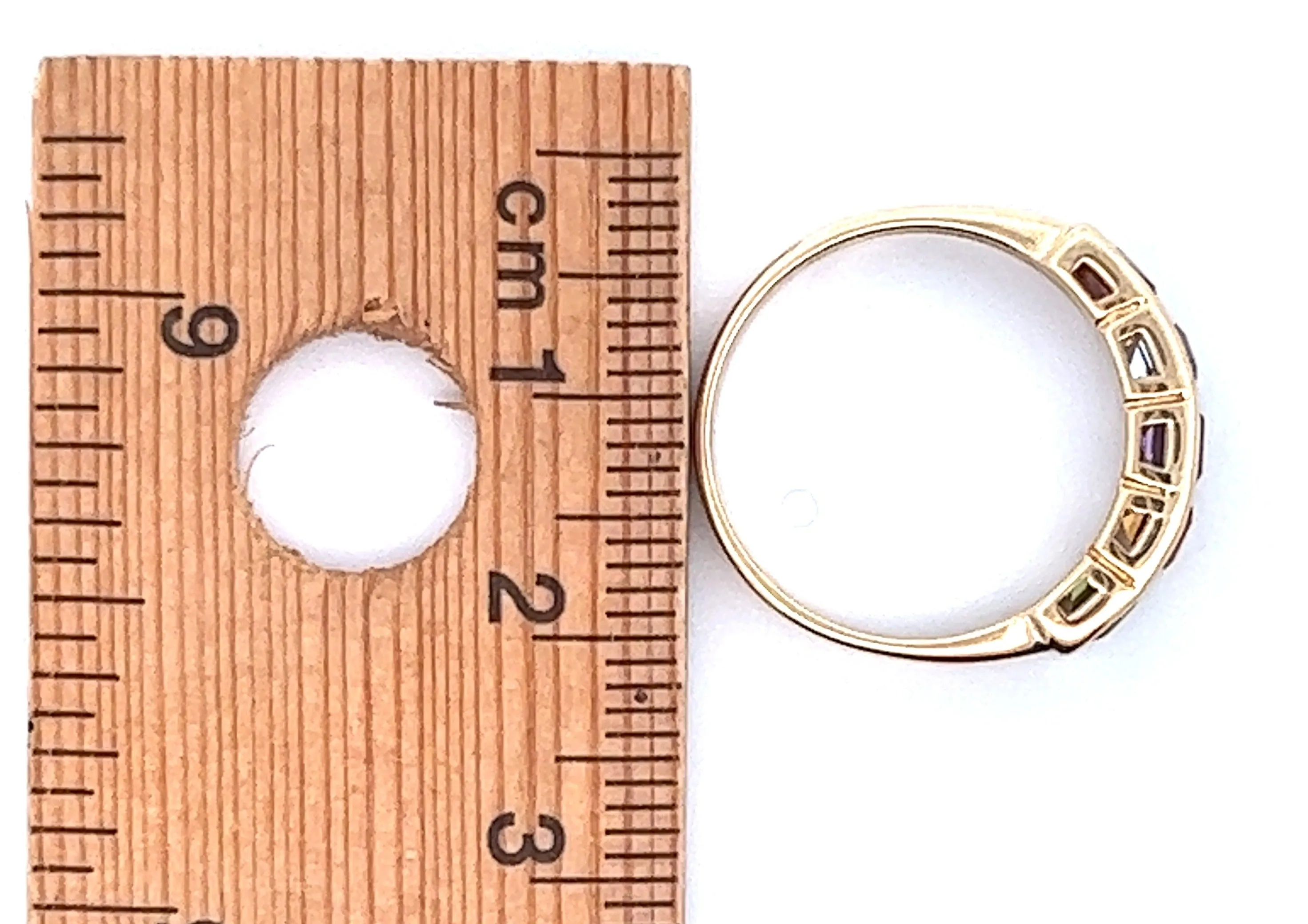 Garnet, Aquamarine, Amethyst, Citrine & Peridot Yellow Gold Ring
