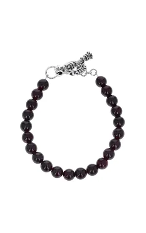 Garnet Bracelet with Silver Toggle