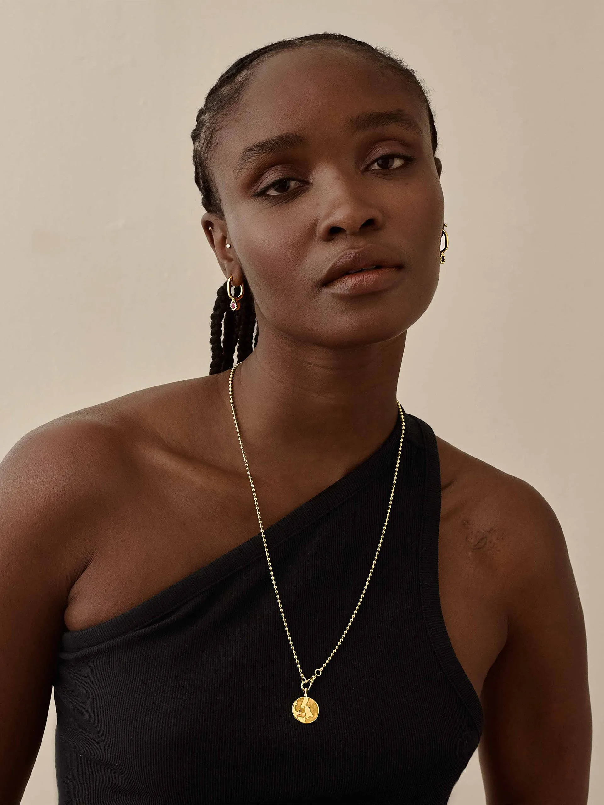 Garnet drop earrings