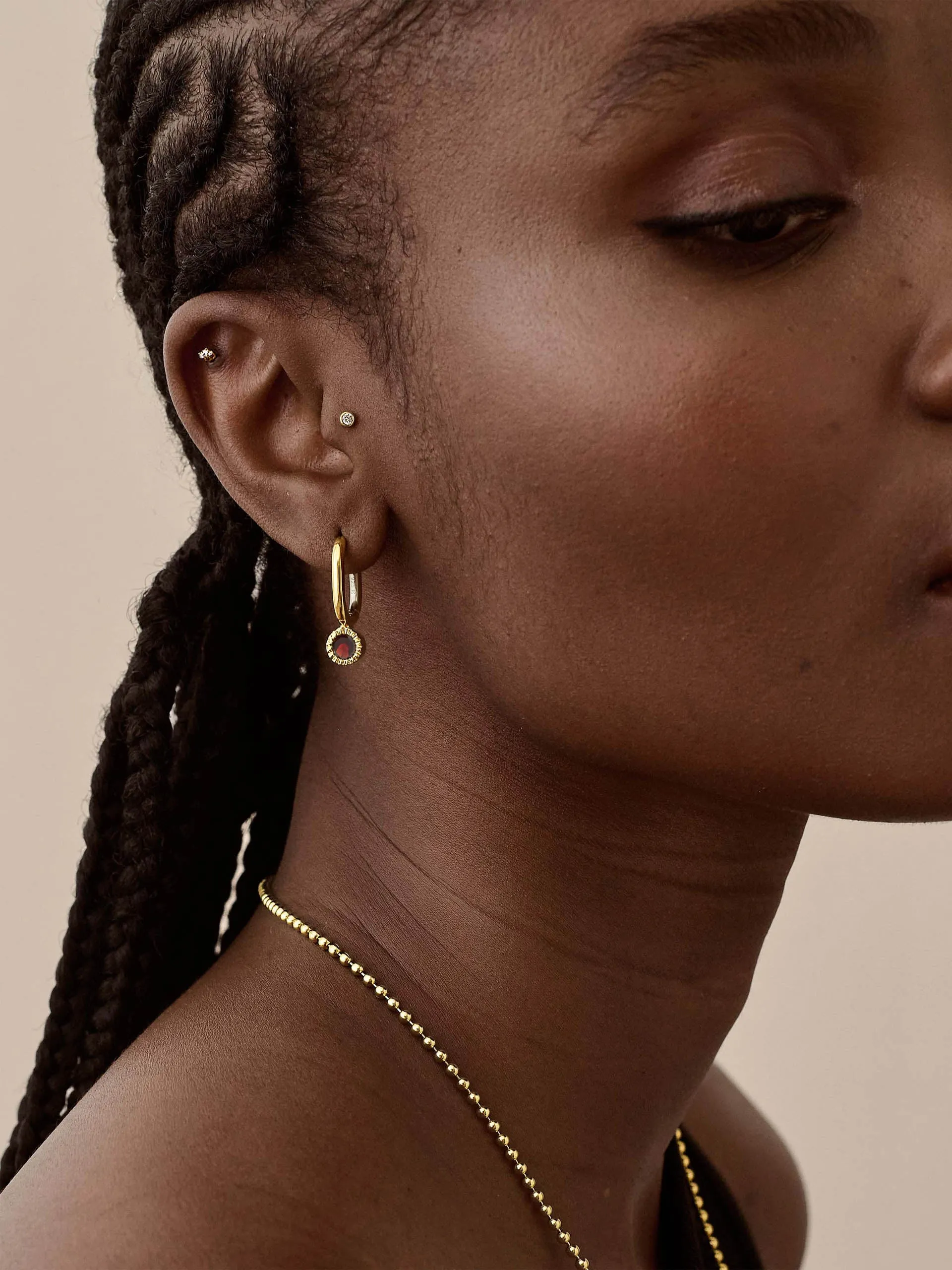 Garnet drop earrings