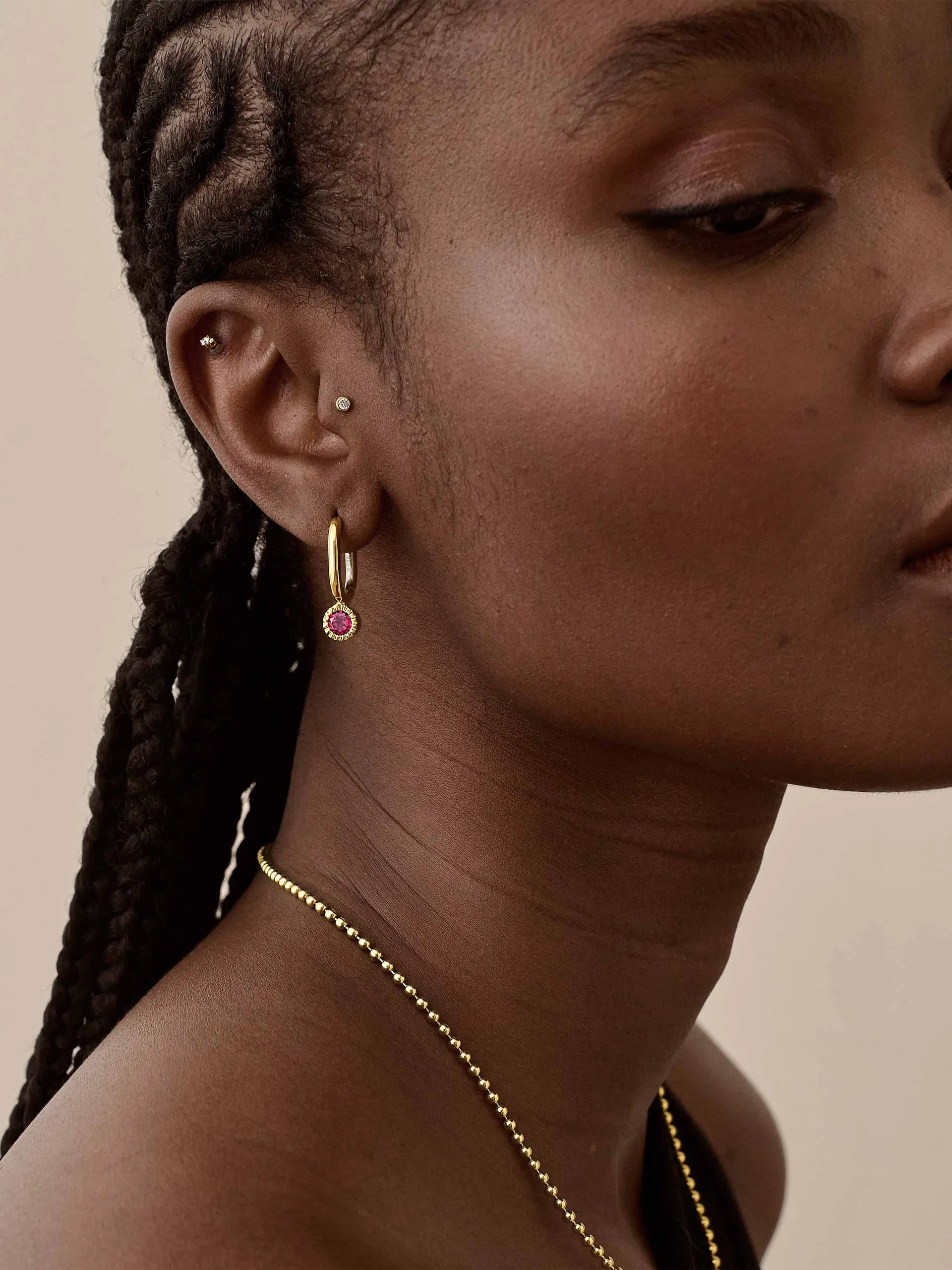 Garnet drop earrings