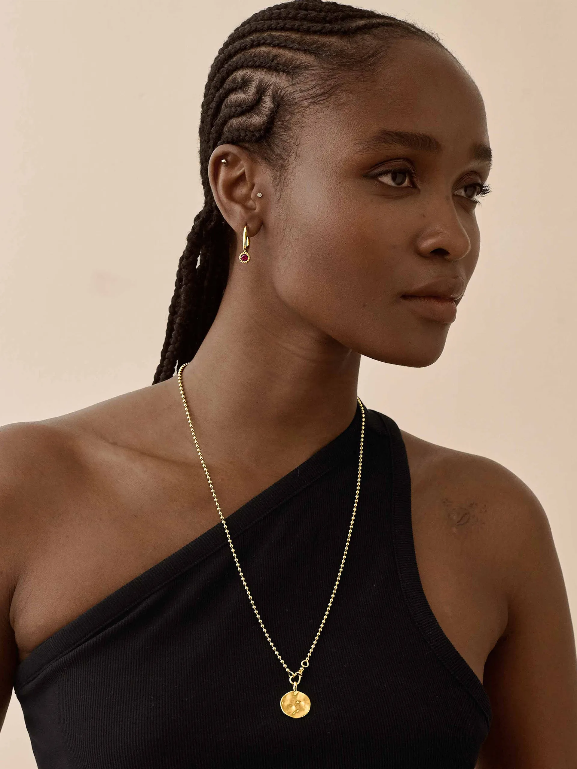 Garnet drop earrings